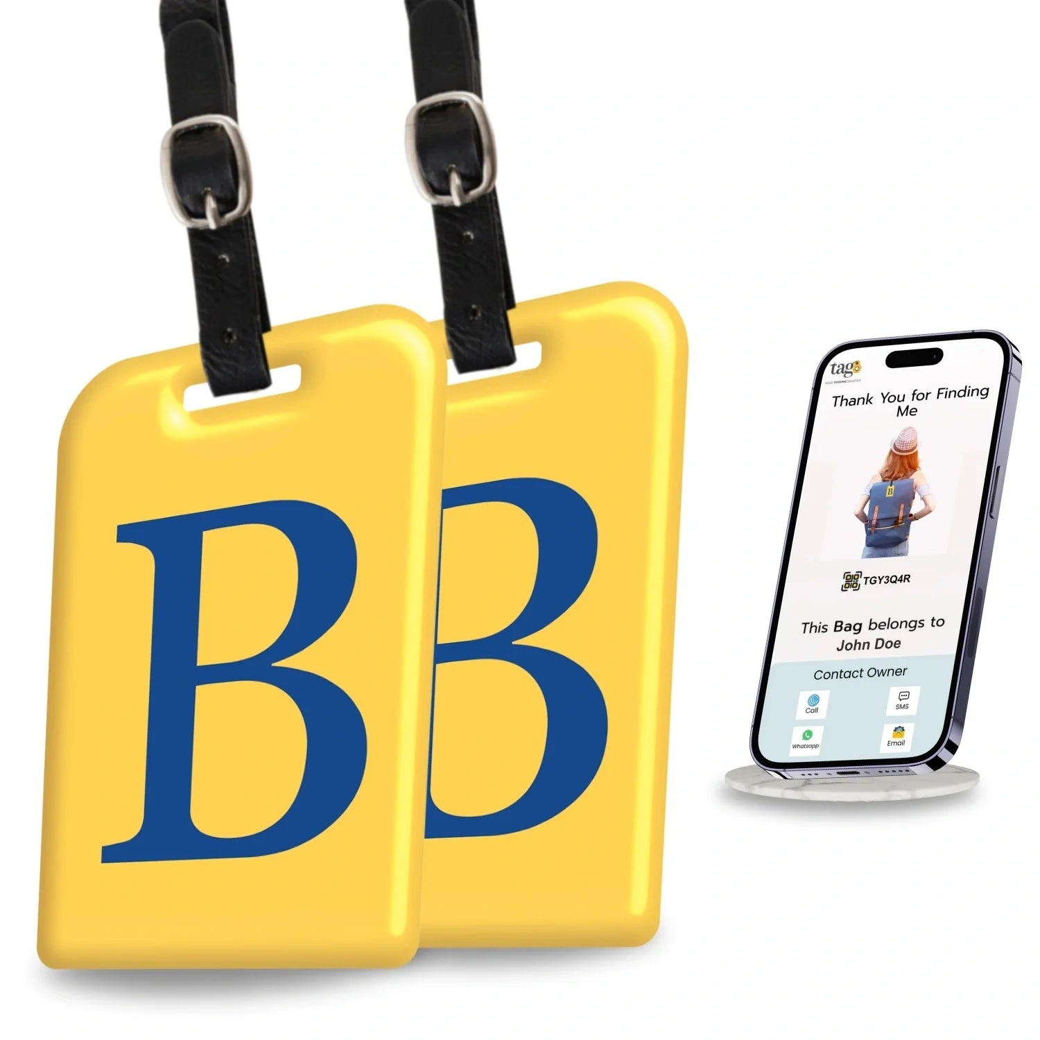 Initials Bag tag B [pack 2]-0