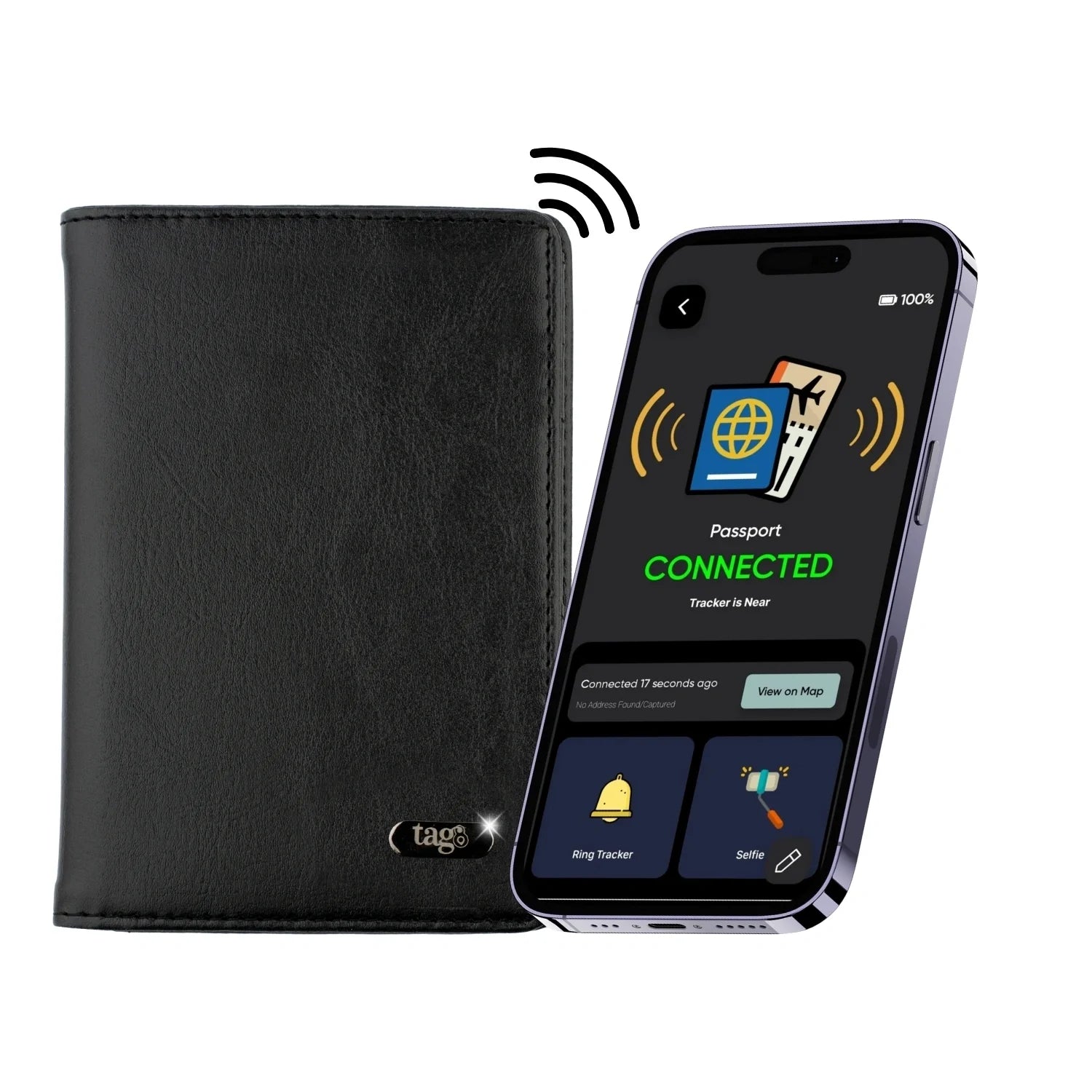 Dolphin Smart Leather Passport Tracker-0